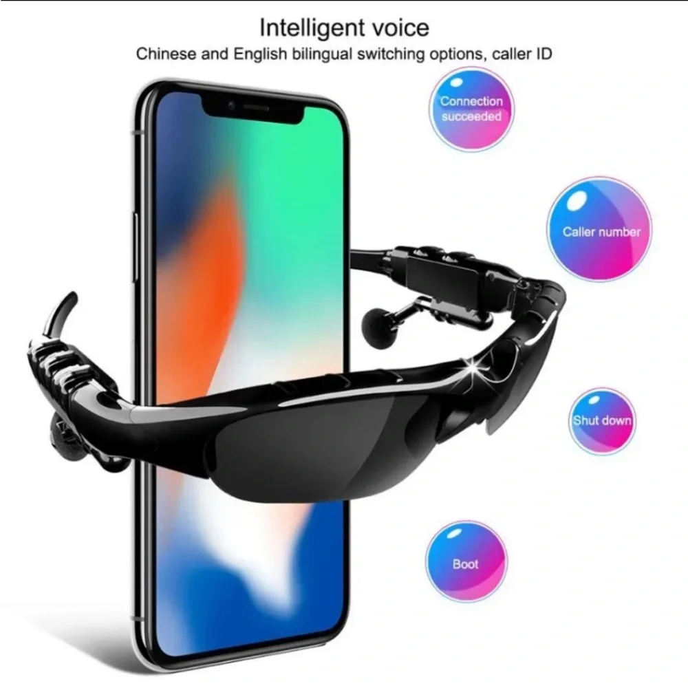 Wireless Headset Sunglasses with Mic & Noise Reduction